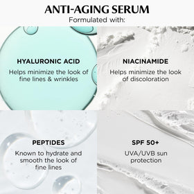 IT Cosmetics label close-up highlighting collagen and peptides for firmer-looking skin benefit