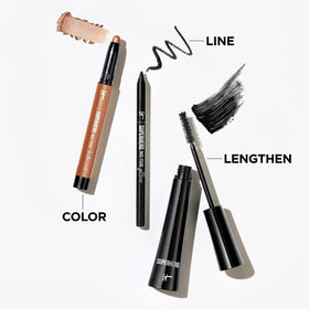 IT Cosmetics Super Slate inside a makeup bag styled in a routine setting for effortless use