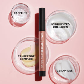 IT Cosmetics scale comparison with coin showing 0.05 oz travel-friendly size