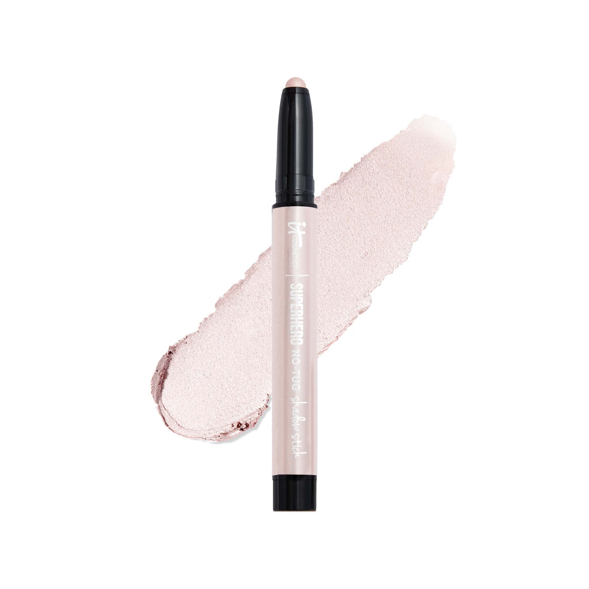 IT Cosmetics front packaging showing the Superhero No-Tug stick for quick application benefit