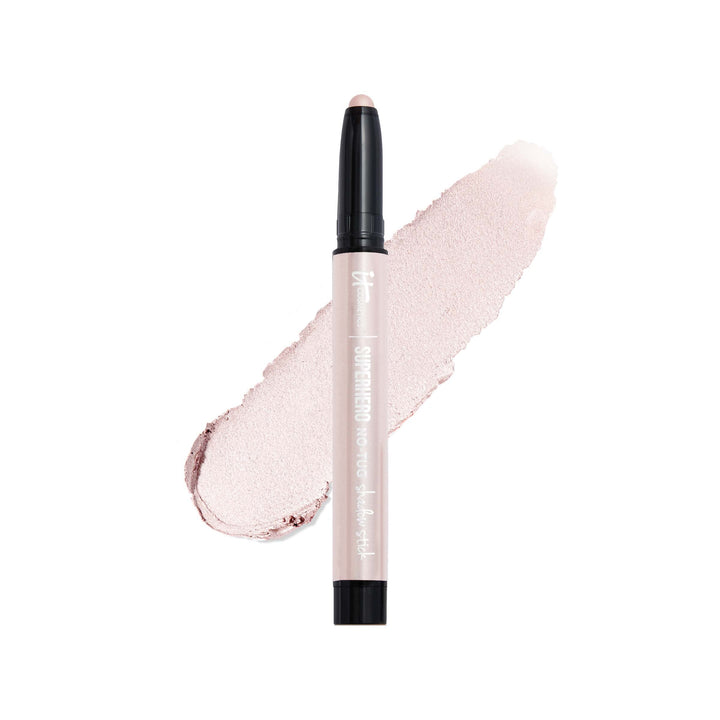 IT Cosmetics front packaging showing the Superhero No-Tug stick for quick application benefit