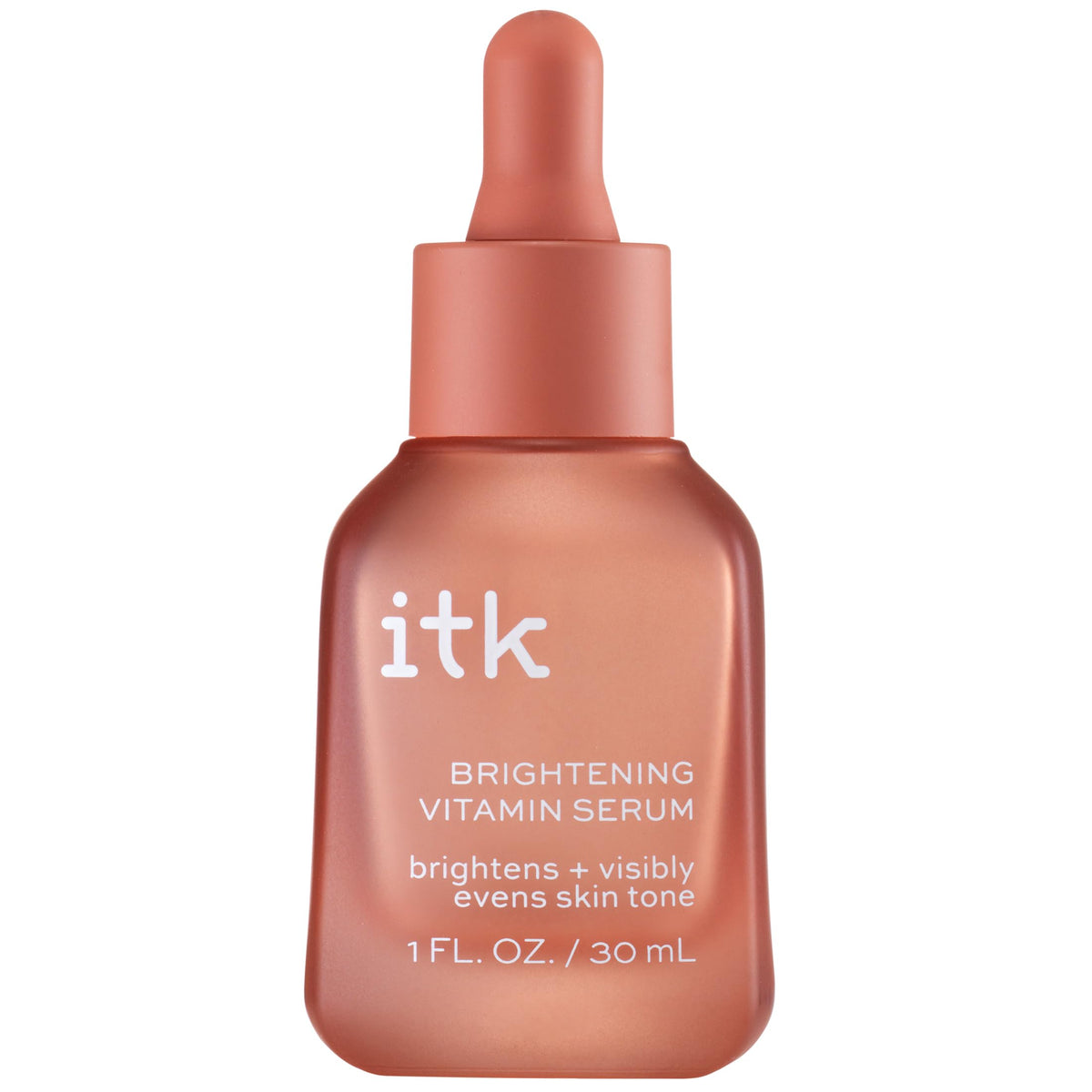 ITK bottle front view showing clean design and product benefit of brightness