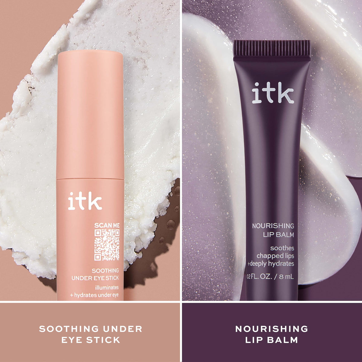 ITK skincare duo on vanity for travel convenience and quick touch-ups