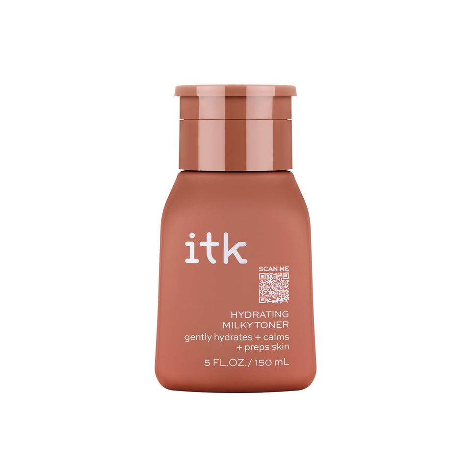ITK front packaging of milky toner showing bottle and label for clear identification and trust