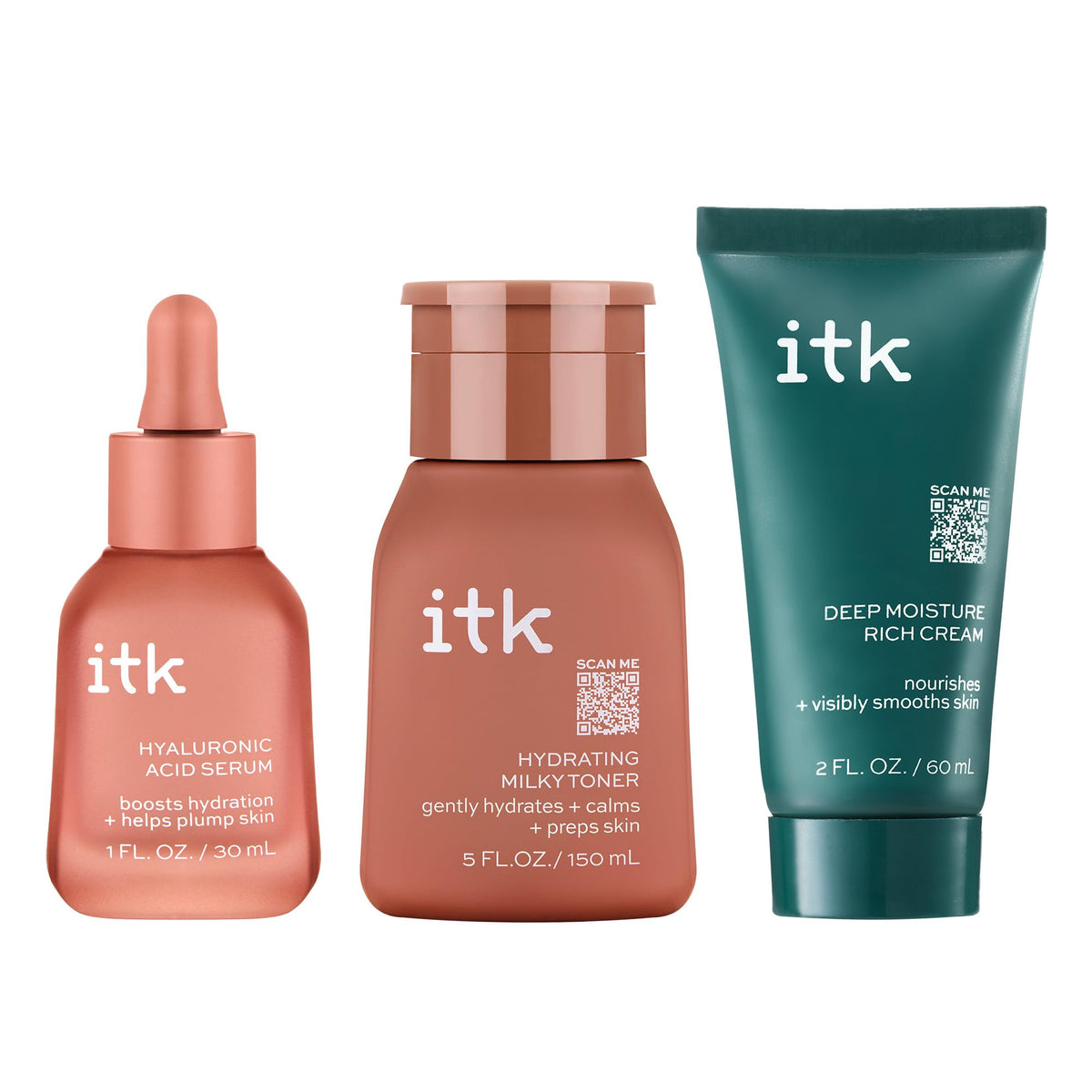 ITK serum dropper dispensing clear hyaluronic formula for hydration