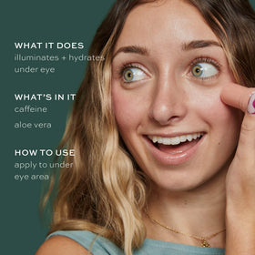 ITK lifestyle morning routine on bathroom counter for refreshed eyes