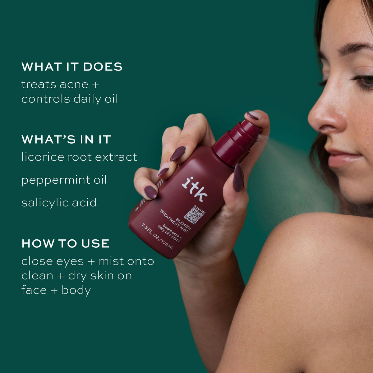 ITK spot treatment applicator closeup for precise blemish targeting