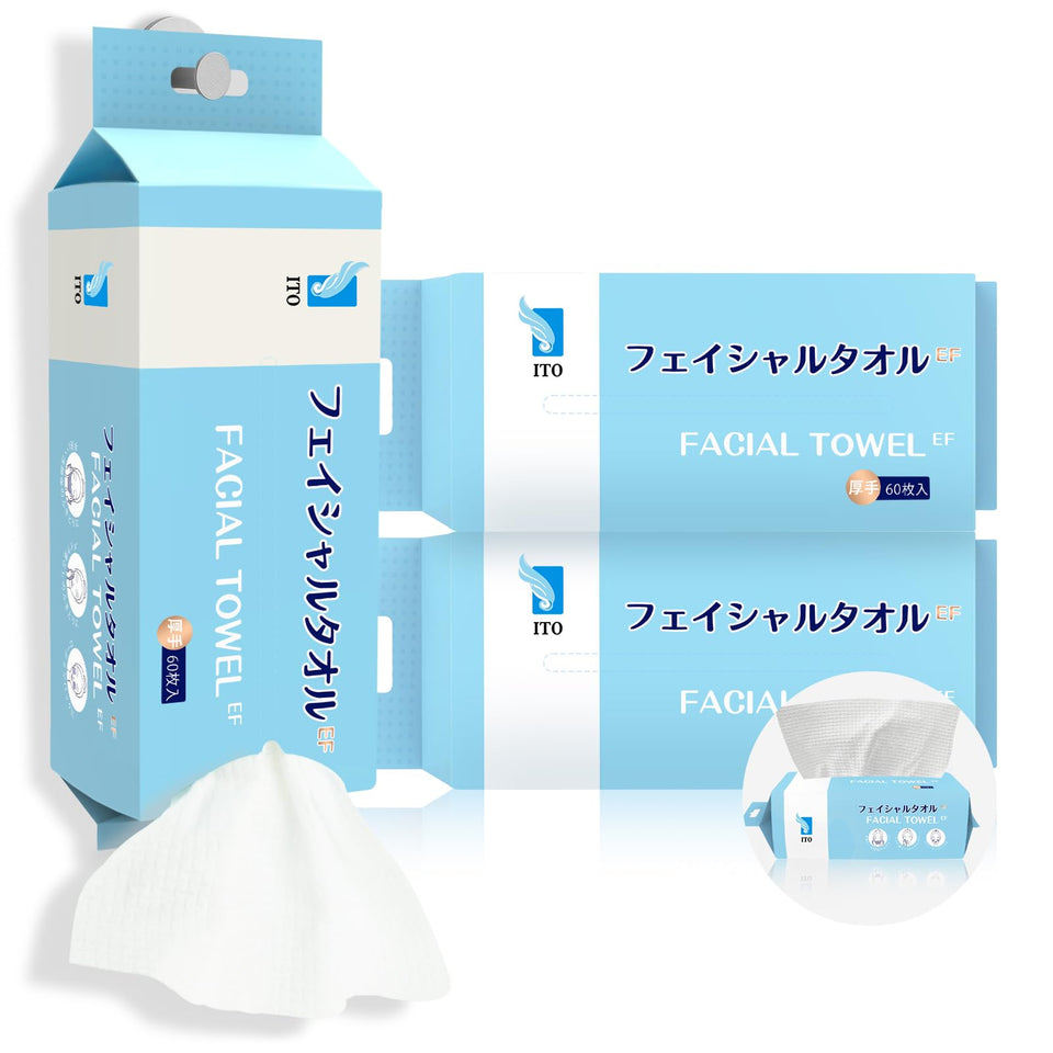 ITO CORPORATION front packaging showing pack of disposable face towels and convenience