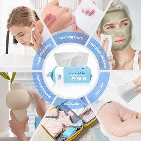 ITO CORPORATION face towels on bathroom vanity illustrating travel-ready convenience
