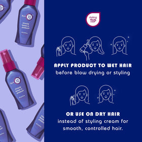 It's a 10 Haircare applying to hair showing detangling and smoother strands