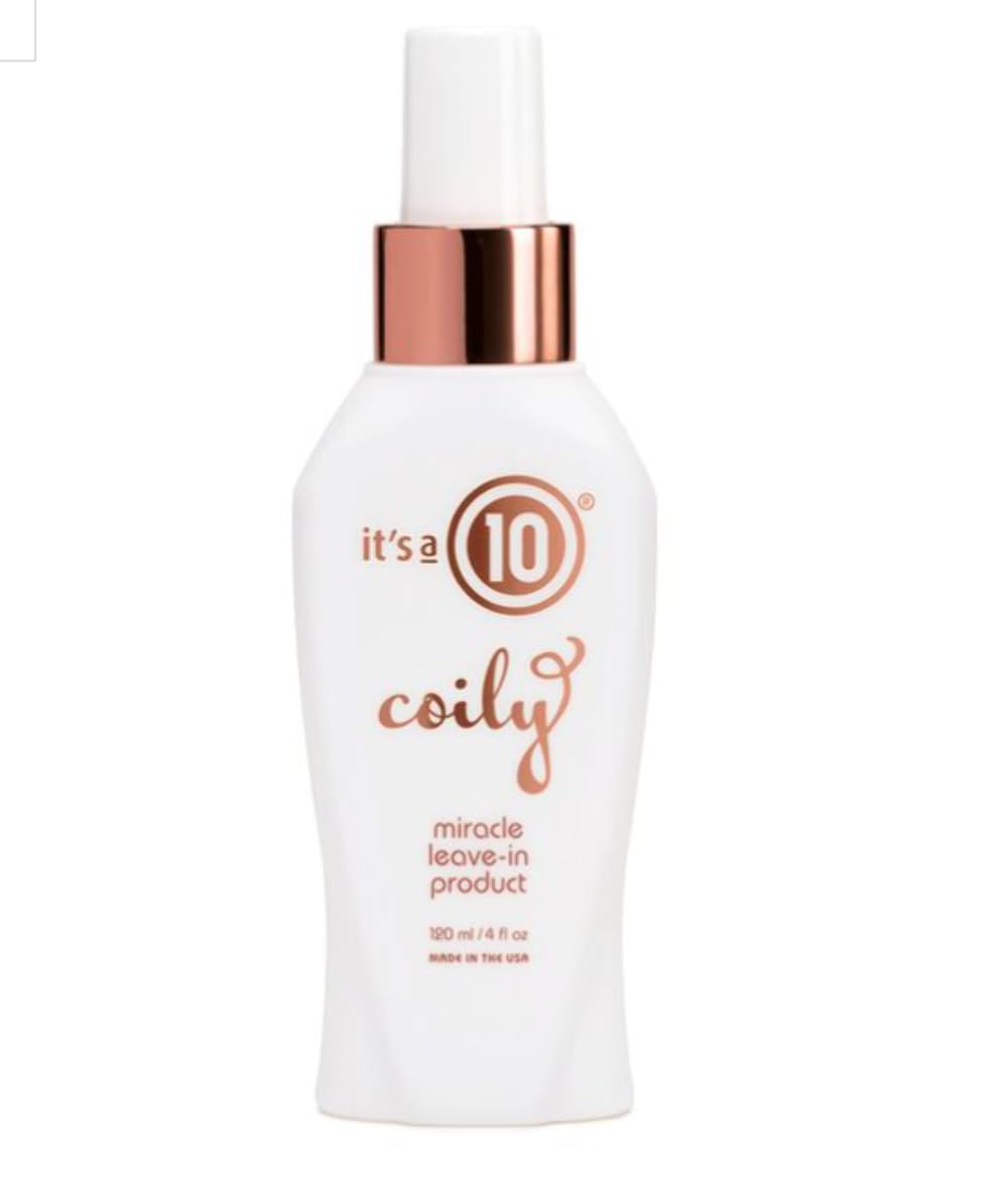 It's A 10 Haircare product being sprayed onto coils to detangle and refresh curls with shine