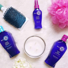 It's a 10 conditioner held in hand to show 10 fl oz size and portable convenience
