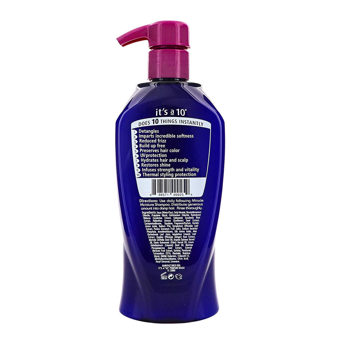 It's a 10 label close-up highlighting ingredients and clear usage directions