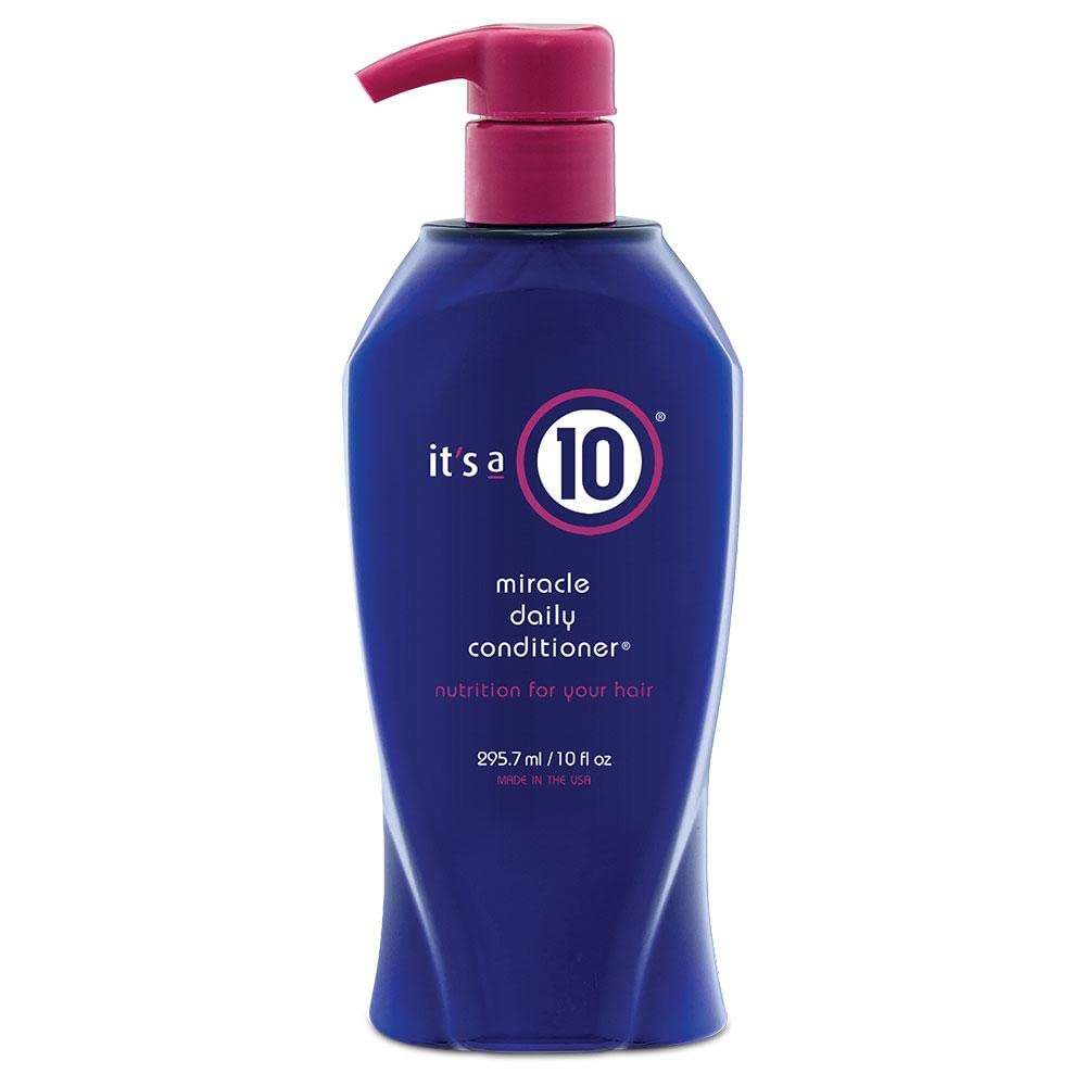 It's A 10 front packaging showing bottle and easy-use benefits