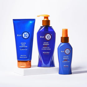 It's A 10 Miracle Deep Conditioner 5 oz beside travel items showing portable restorative care