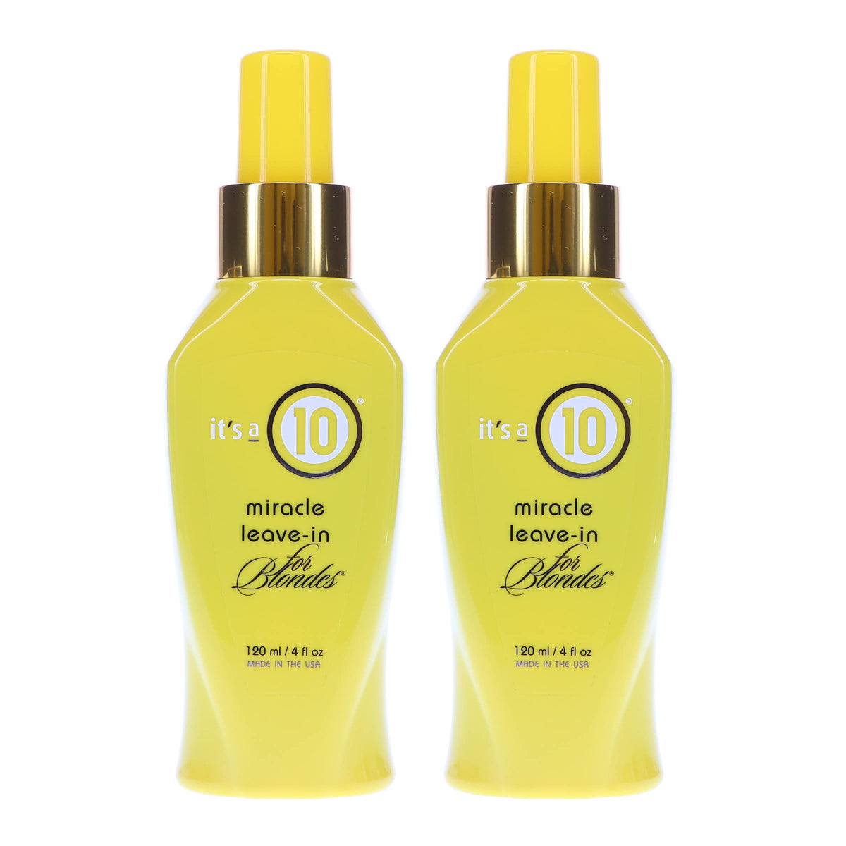 It's a 10 front packaging showing twin 4 oz bottles and brand, ideal for color maintenance