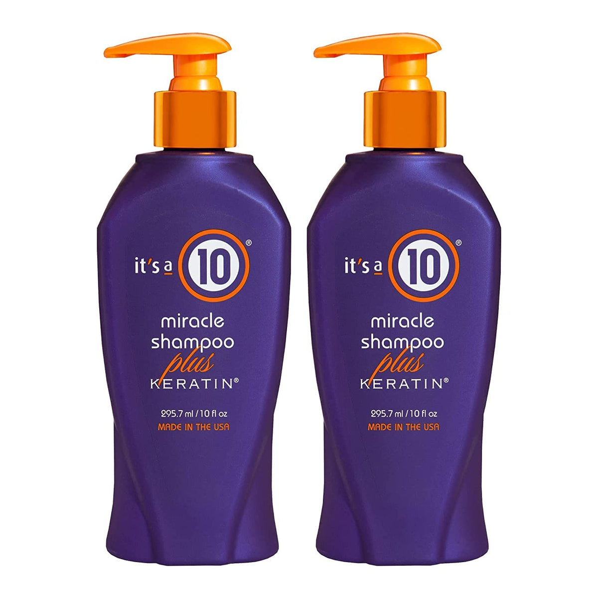 It's A 10 front packaging showing two 10 oz bottles and product clarity benefit