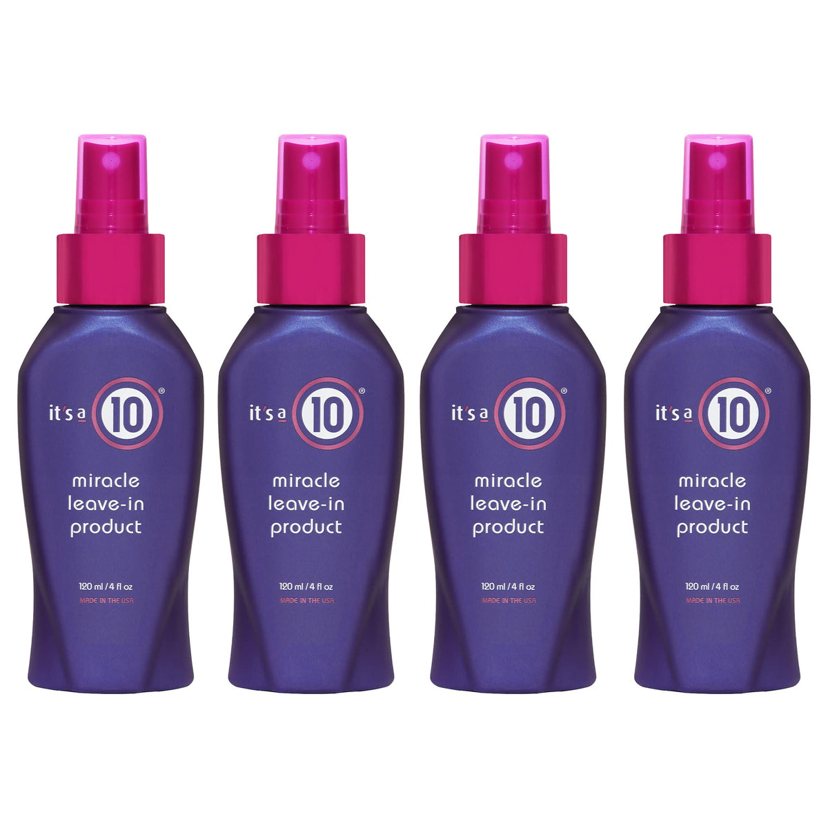 It's a 10 front packaging showing four 4 oz bottles and clear labeling for convenience