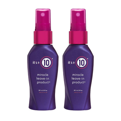 It's a 10 Haircare front packaging showing dual 2 fl. oz. bottles and benefits