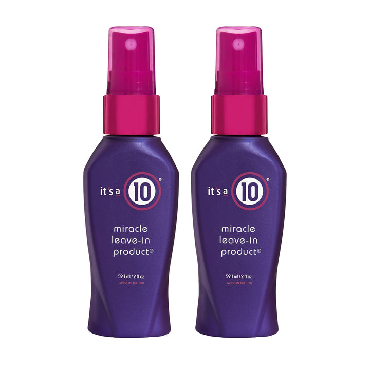 It's a 10 Haircare front packaging showing dual 2 fl. oz. bottles and benefits