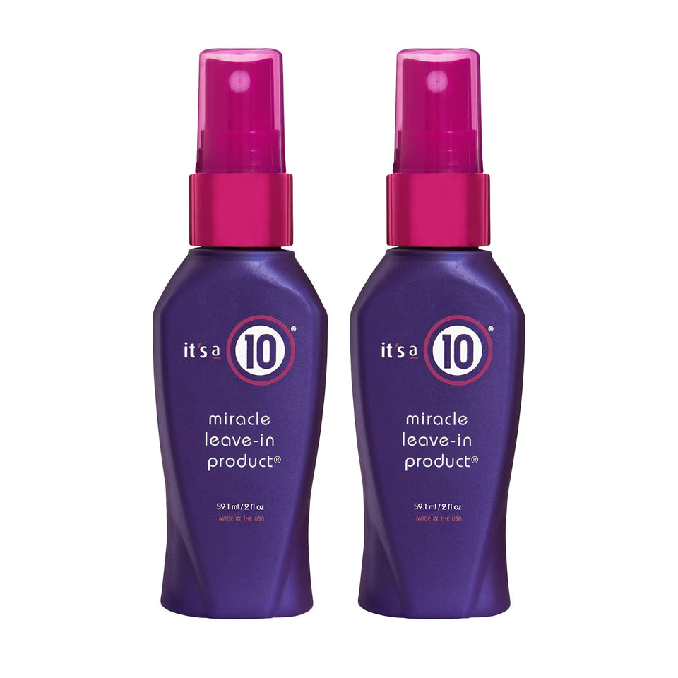 It's a 10 Haircare front packaging showing dual 2 fl. oz. bottles and benefits
