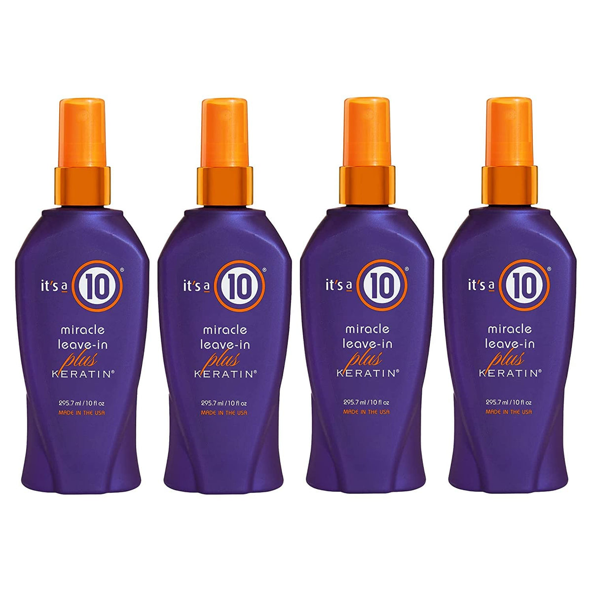 It's a 10 Haircare front bottle view showing label and size, highlights product reliability