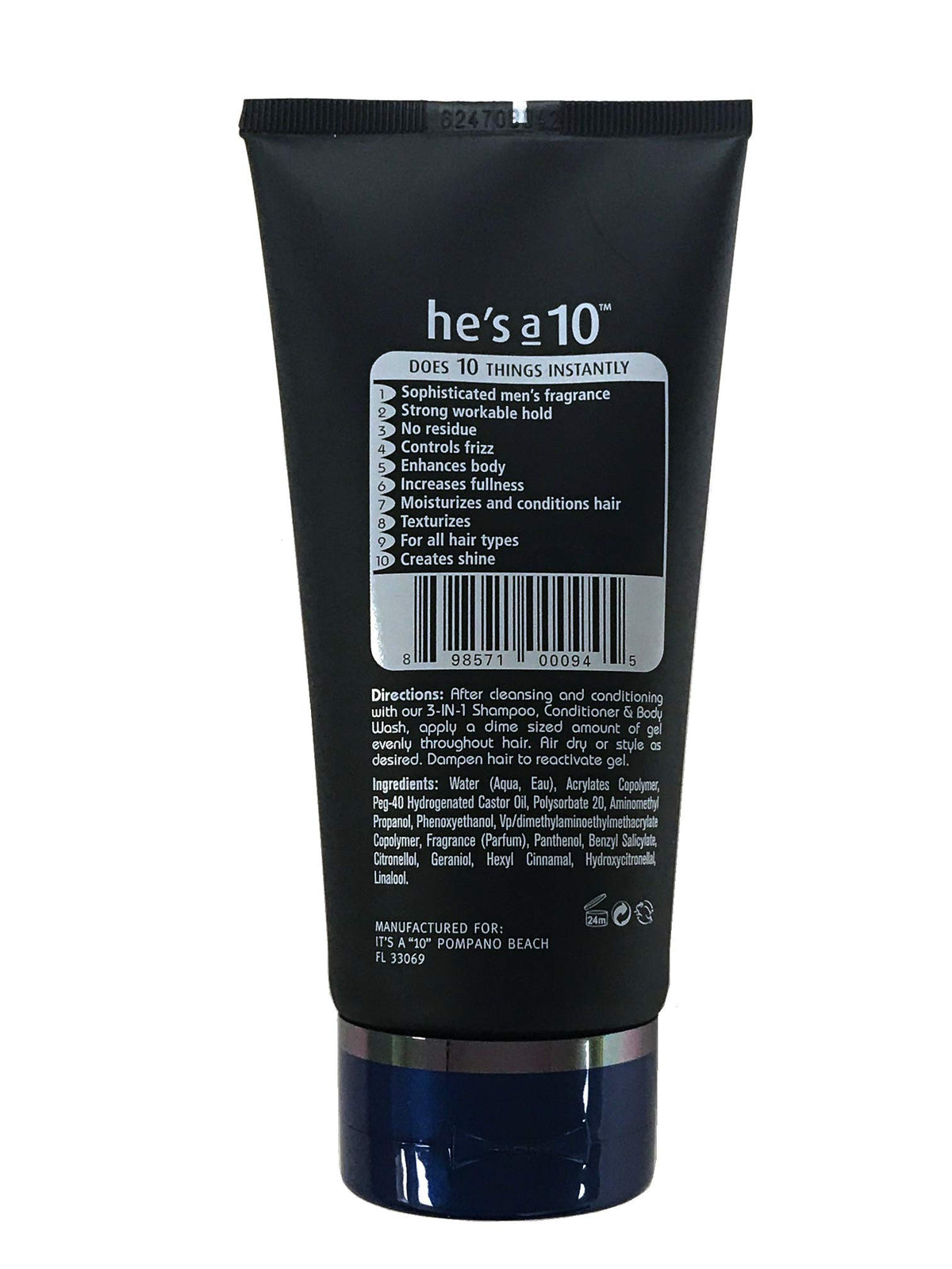 It's A 10 close-up of gel texture on fingertips demonstrating smooth spreadability and control