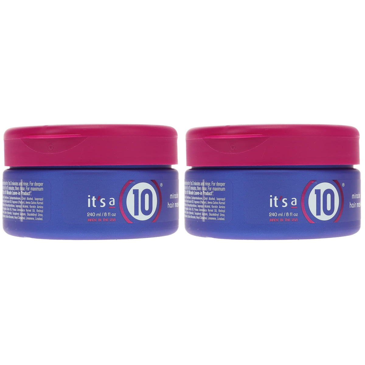 It's A 10 label close-up highlighting ingredients and benefits
