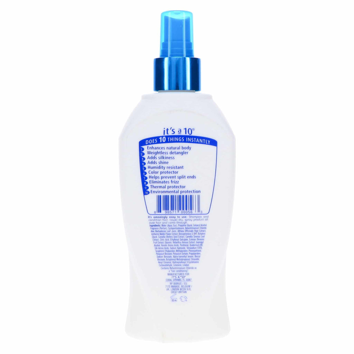 It's A 10 Miracle Leave-In Lite being sprayed on damp hair for lightweight control