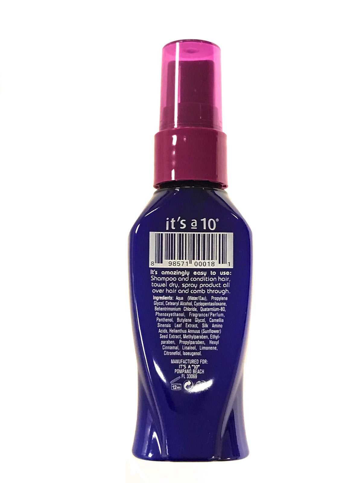 It’s a 10 spray-in-use on damp hair demonstrating detangling and frizz control benefit