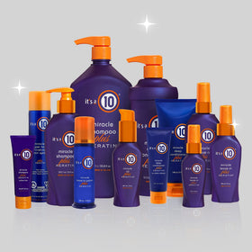 It's a 10 bottle on bathroom shelf suggesting daily routine
