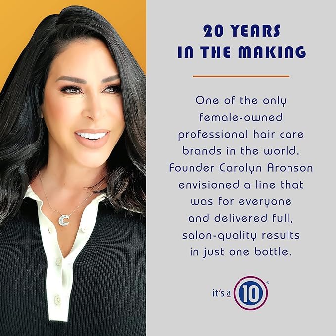 It's A 10 serum applied to damp hair demonstrating smoother styling and frizz control
