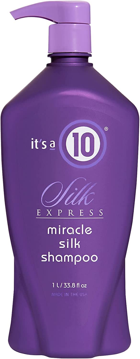 It's A 10 front bottle image showing 33.8 oz packaging and clear product branding benefit: premium salon size