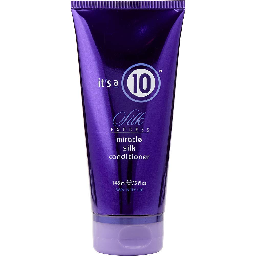 It's a 10 Haircare front packaging showing two 5 fl oz bottles, highlighting portable salon-quality conditioning