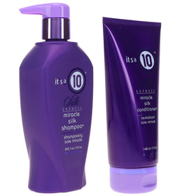 It's a 10 Silk Express shampoo being applied to wet hair showing thorough coverage for gentle cleansing