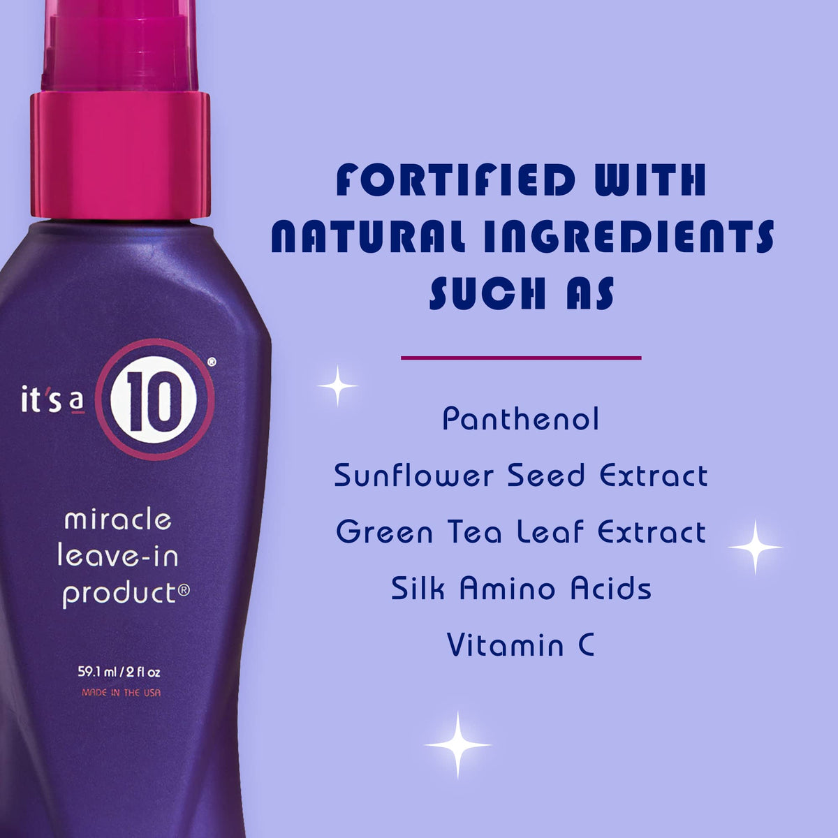 It's a 10 Haircare size in hand demonstrating compact travel-friendly bottle
