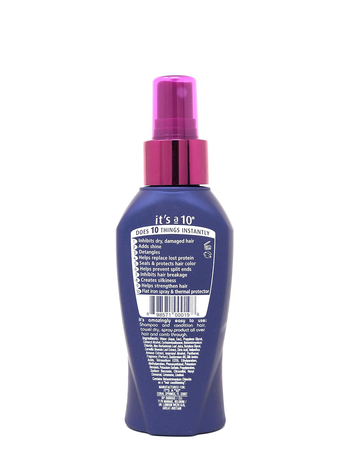 It's a 10 spray in use on hair demonstrating easier styling and shine