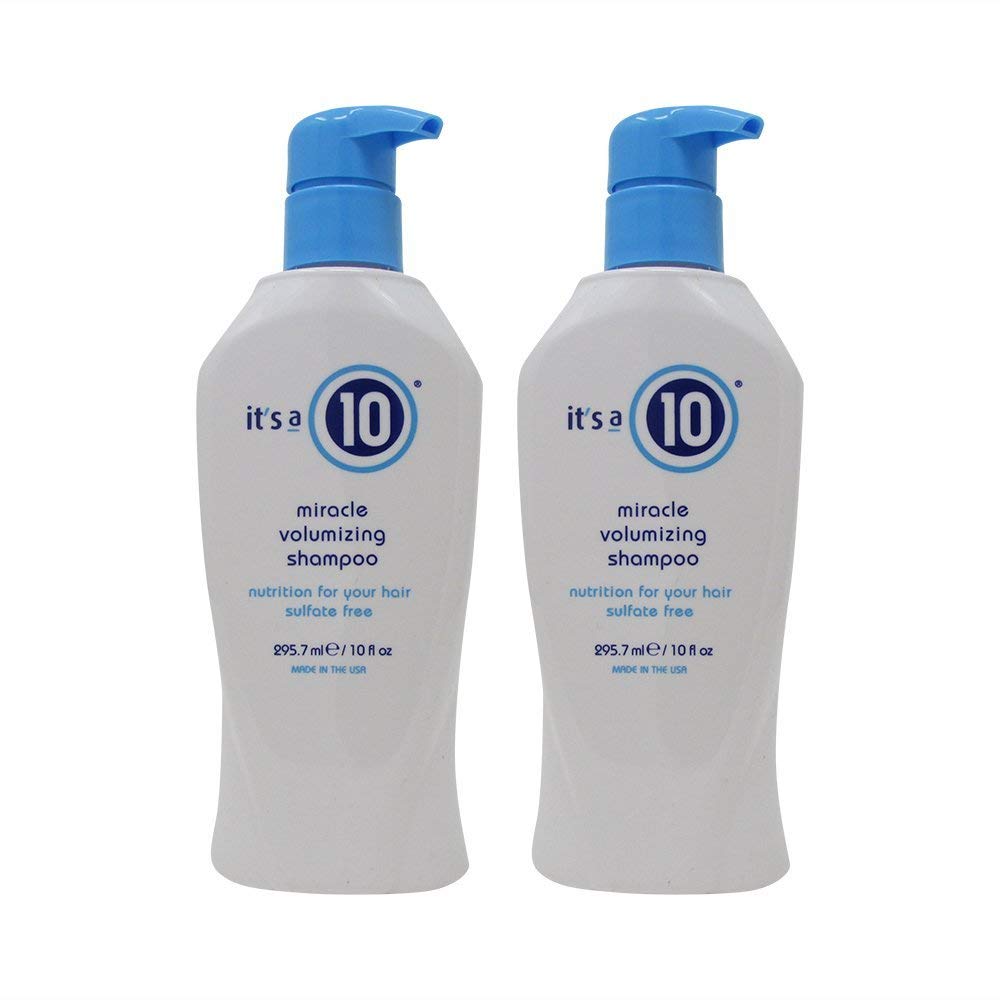 it's a 10 Haircare front bottle shot showing label and pack convenience benefit