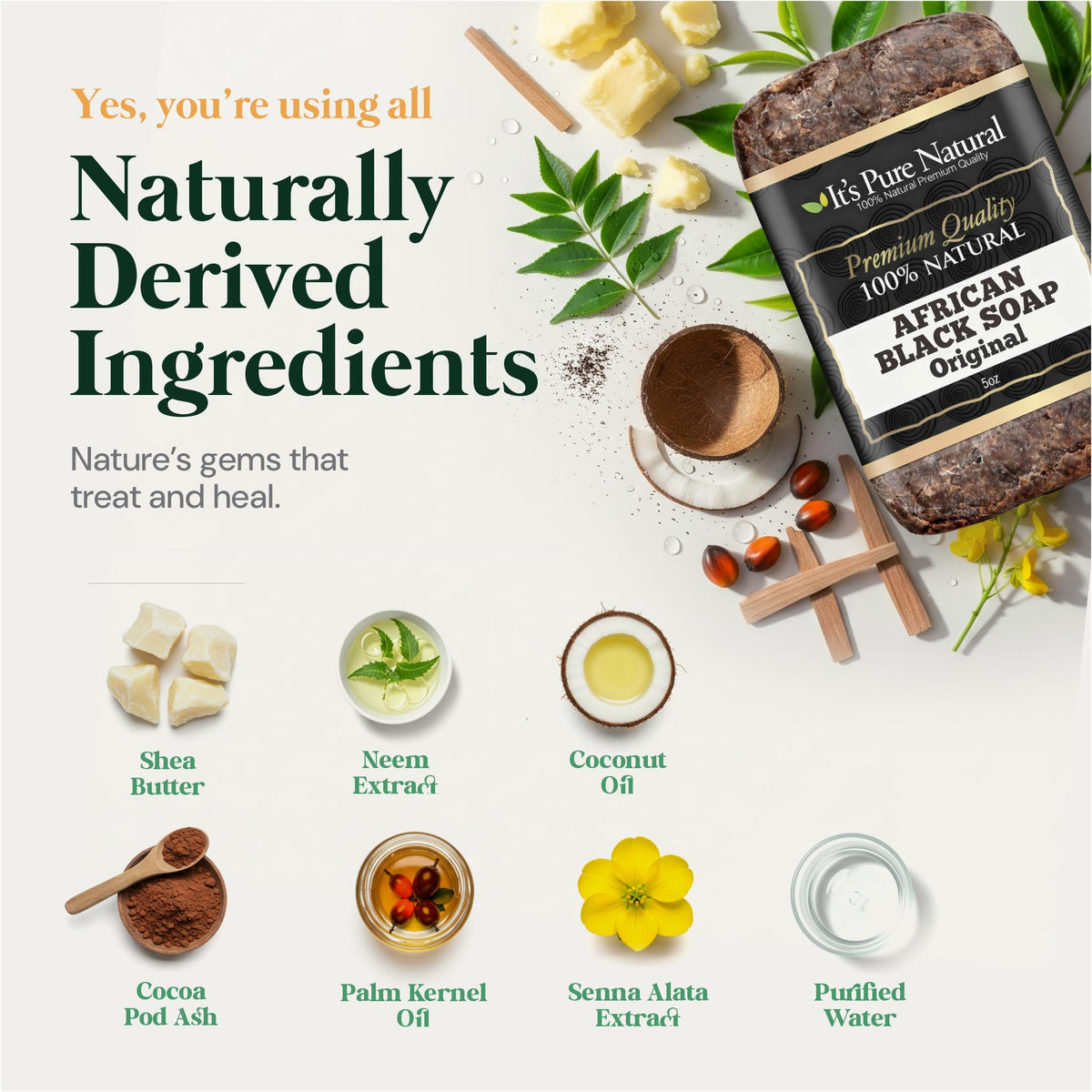 It's Pure Natural close-up of soap texture highlighting natural exfoliating benefit