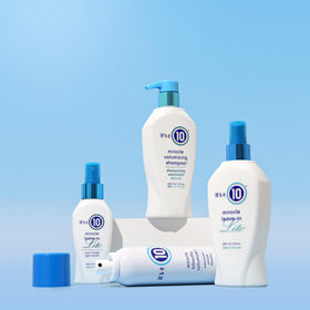 It's A 10 product being applied to hair showing smoother, shinier finish
