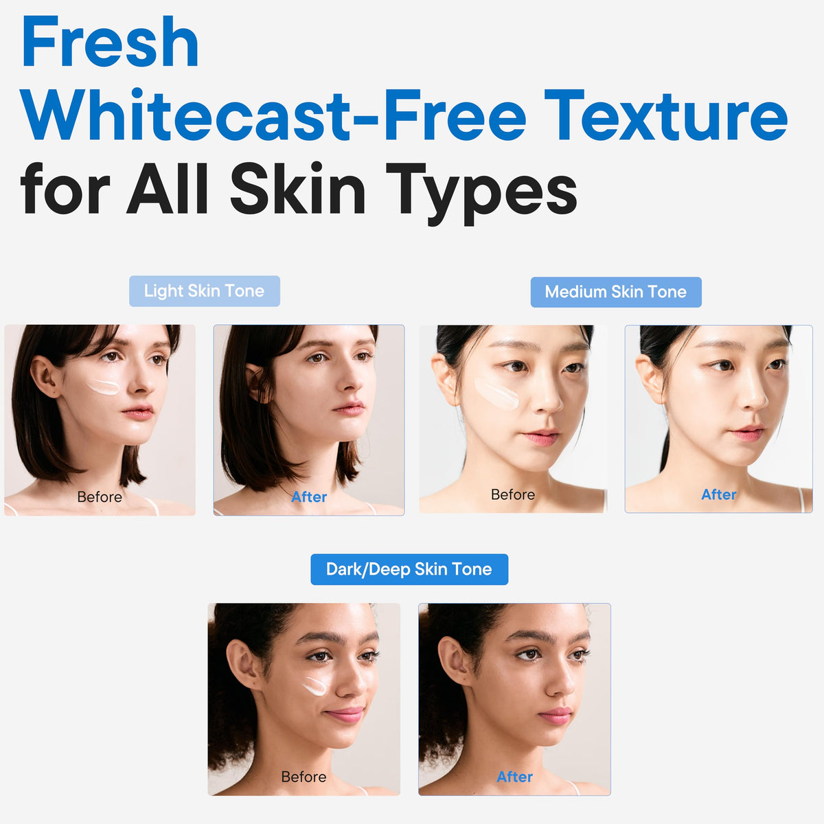 IUNIK sunscreen applied on hand demonstrating quick absorption benefit