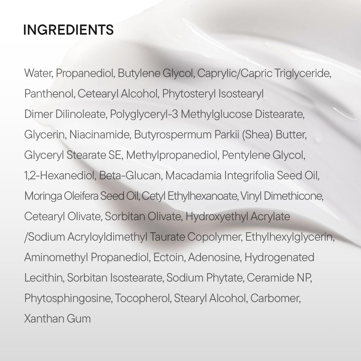 IUNIK label close-up focusing on ingredient list and gentle formulation benefits