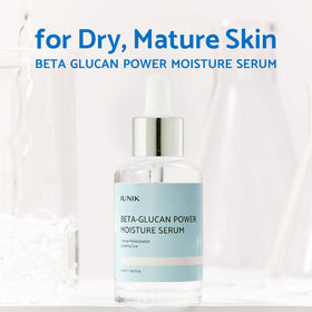 IUNIK creamy texture swiped on skin showing hydrating finish benefit