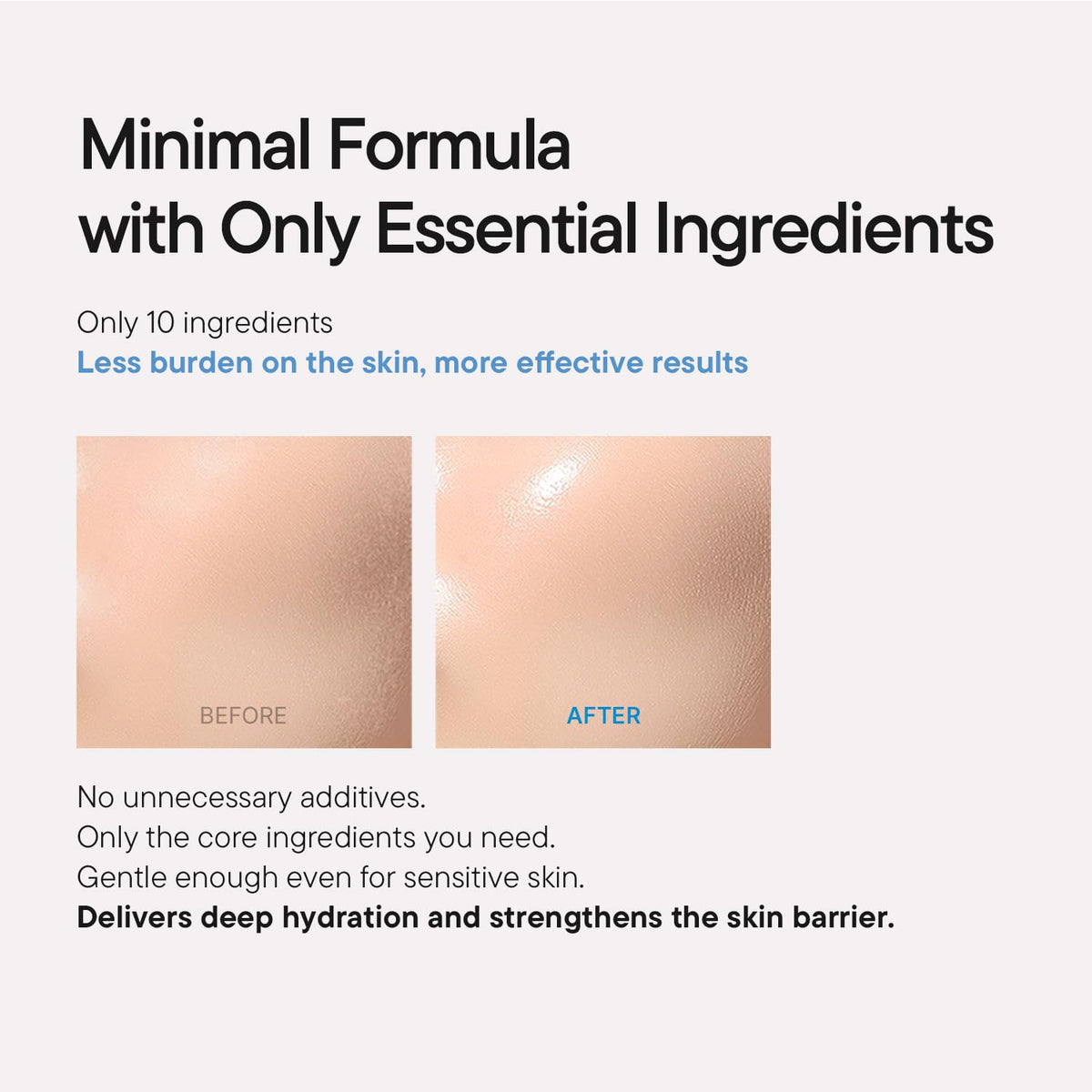 IUNIK serum applied on hand demonstrating lightweight hydration and plumping benefit