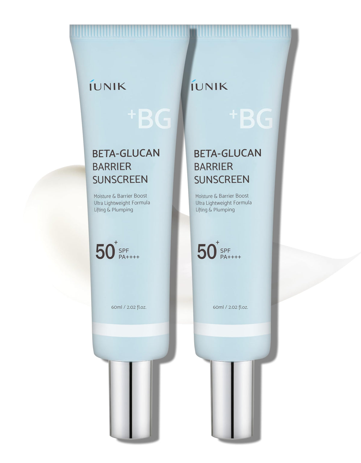 IUNIK front packaging showing tube and SPF benefits for daily protection