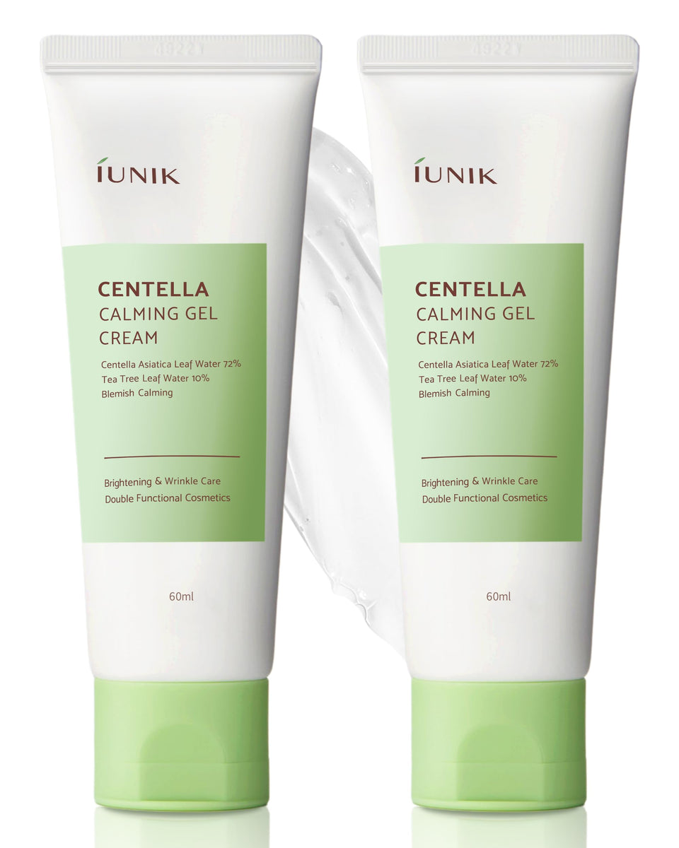 IUNIK front jar view showing product and calming design, highlights soothing benefits