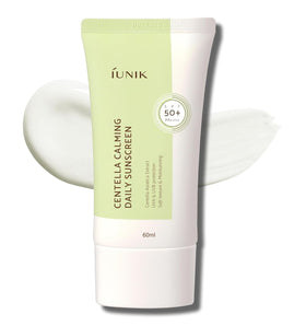 IUNIK front packaging showing SPF 50+ protection and matte finish benefit