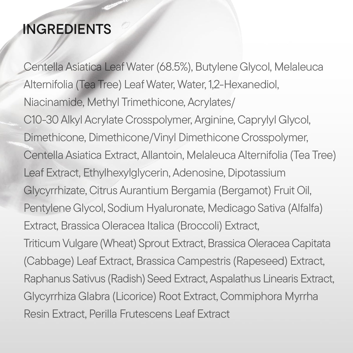 IUNIK product label close-up showing ingredients and gentle formulation benefits