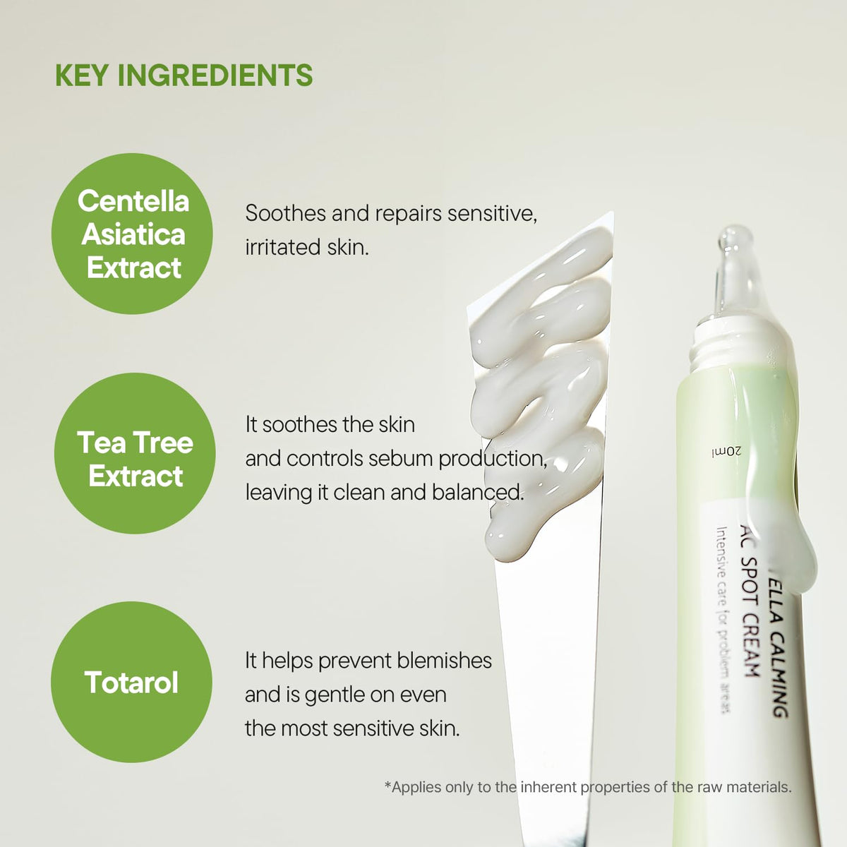 IUNIK cream on fingertip illustrating precise application to blemishes and easy spreading