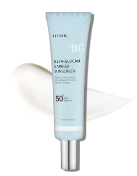 IUNIK front tube packaging showing SPF50+ and matte finish benefit
